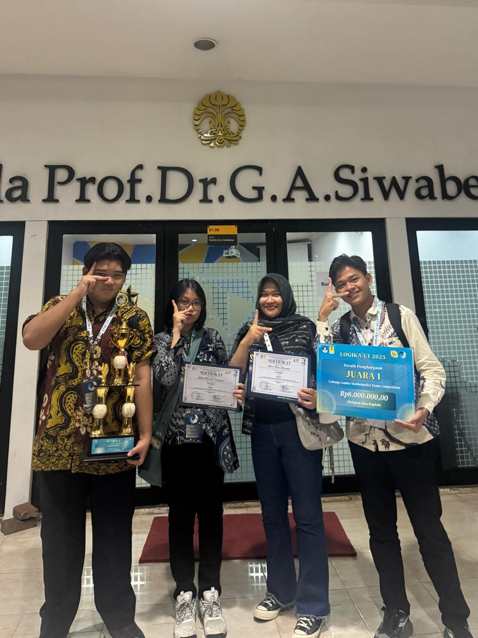 Tim Triple Infinity, Juara 1 MTC LOGIKA UI 2025